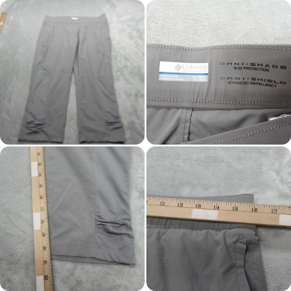 Columbia Pants Youth XL 18-20 Gray Athena Capri Pull-On Outdoor Hiking 32x21